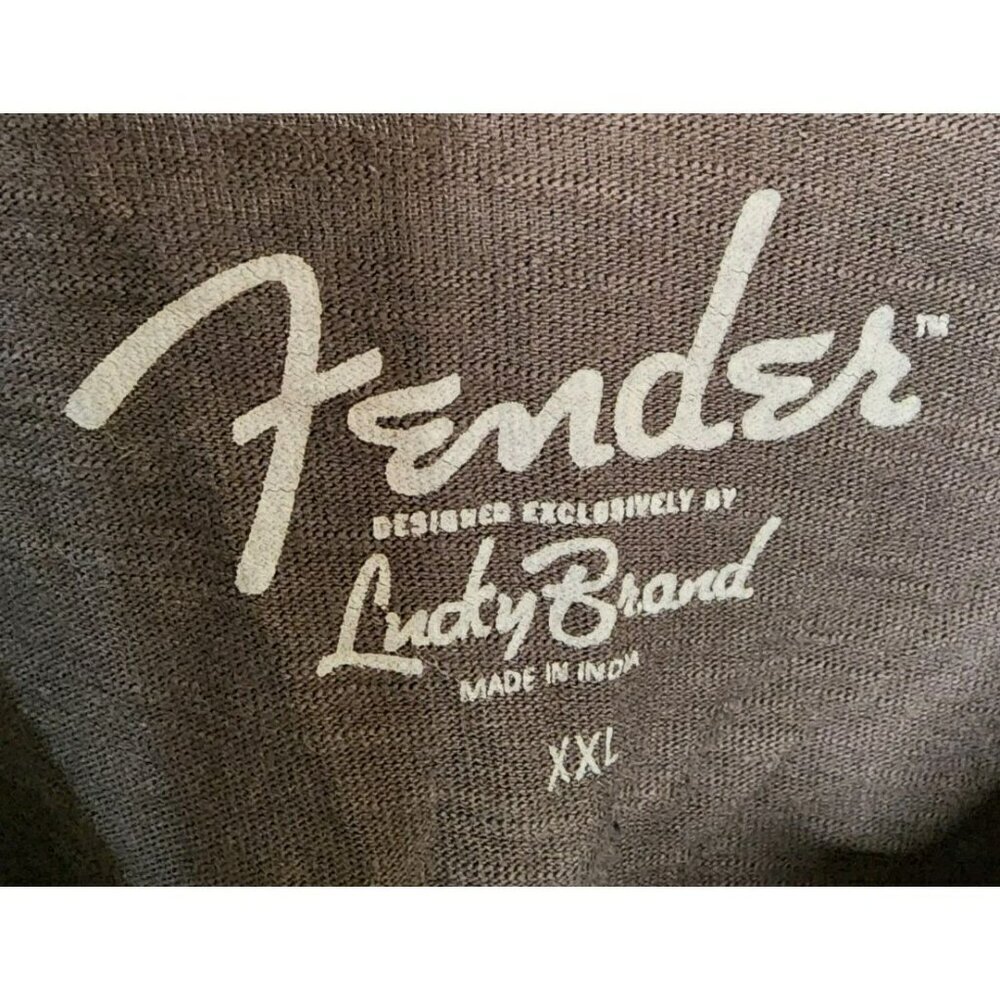 Fender Lucky Brand Waffle Knit Sleeves Gray Long Sleeve Shirt Mens XXL NWT - Picture 3 of 7